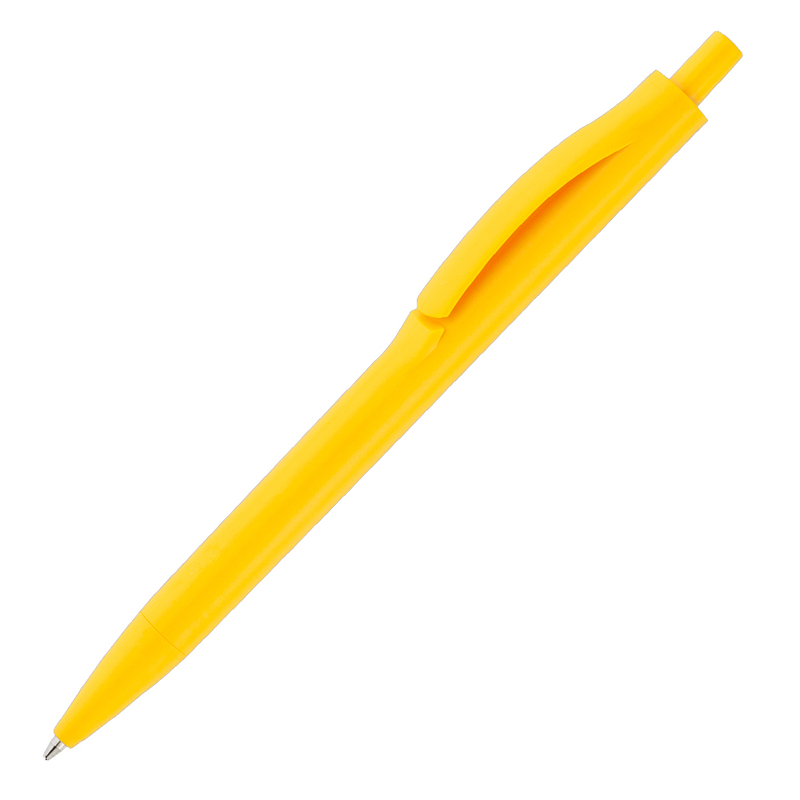 Ручка шариковая IGLA COLOR, пластиковая, желтая с логотипом