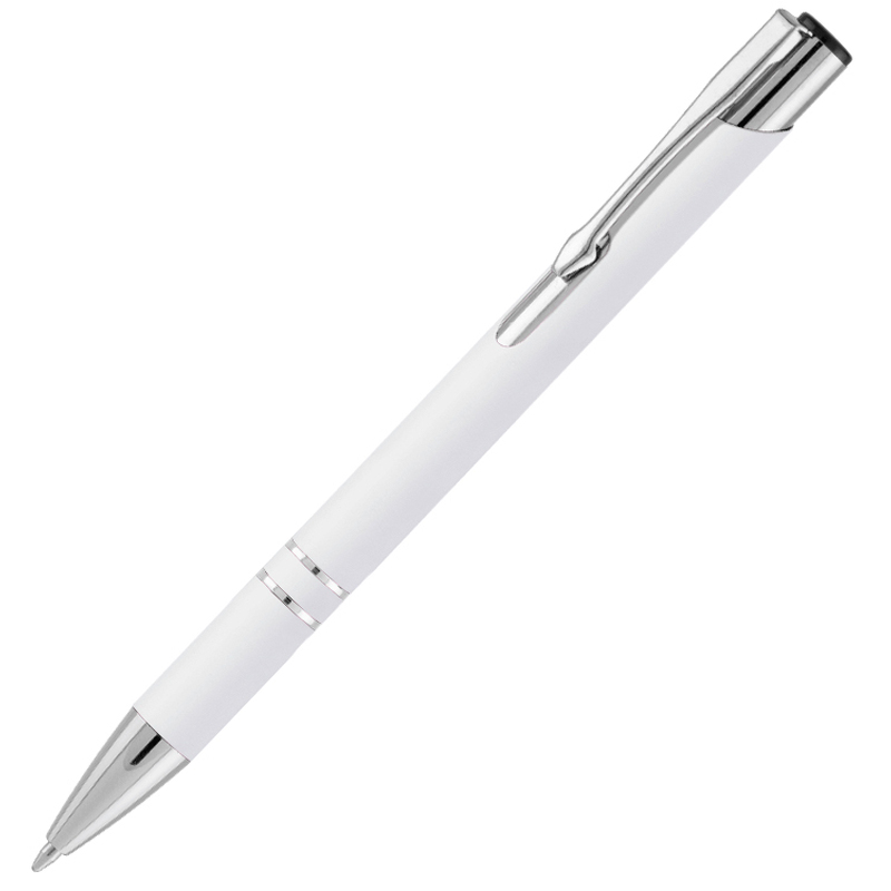 Ручка шариковая Legend Soft Touch Requis , белая с логотипом