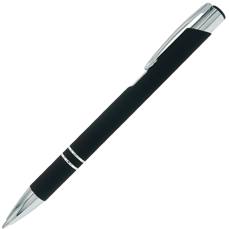 Ручка шариковая Legend Soft Touch Requis, черная с логотипом