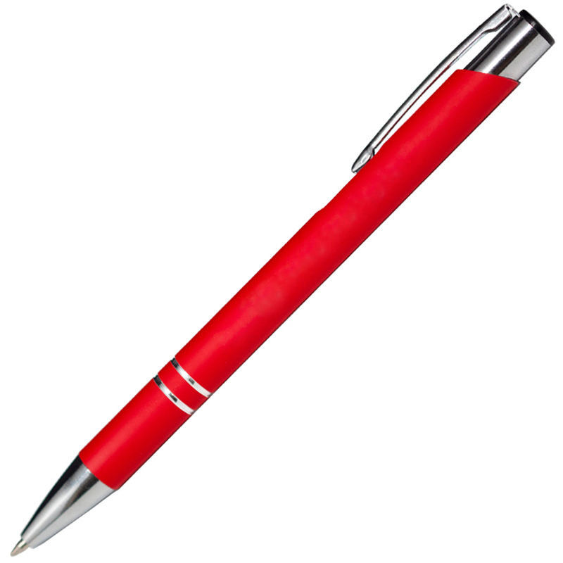 Ручка шариковая Legend Soft Touch Requis, красная с логотипом