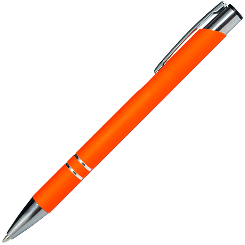 Ручка шариковая Legend Soft Touch Requis, оранжевая с логотипом