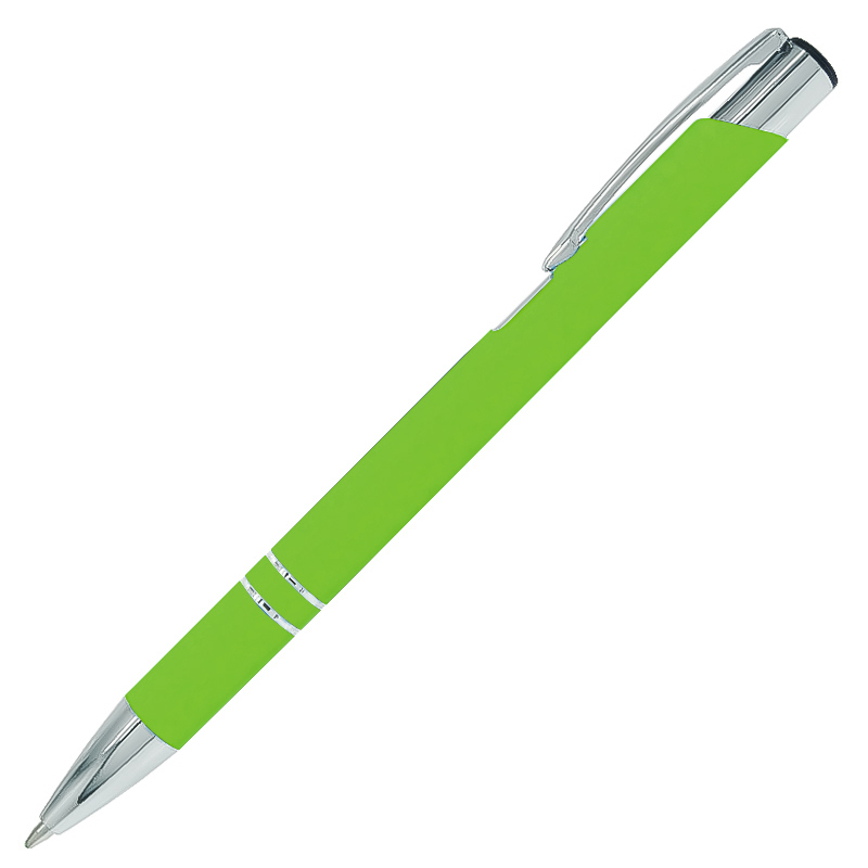 Ручка шариковая Legend Soft Touch Requis, салатовая с логотипом