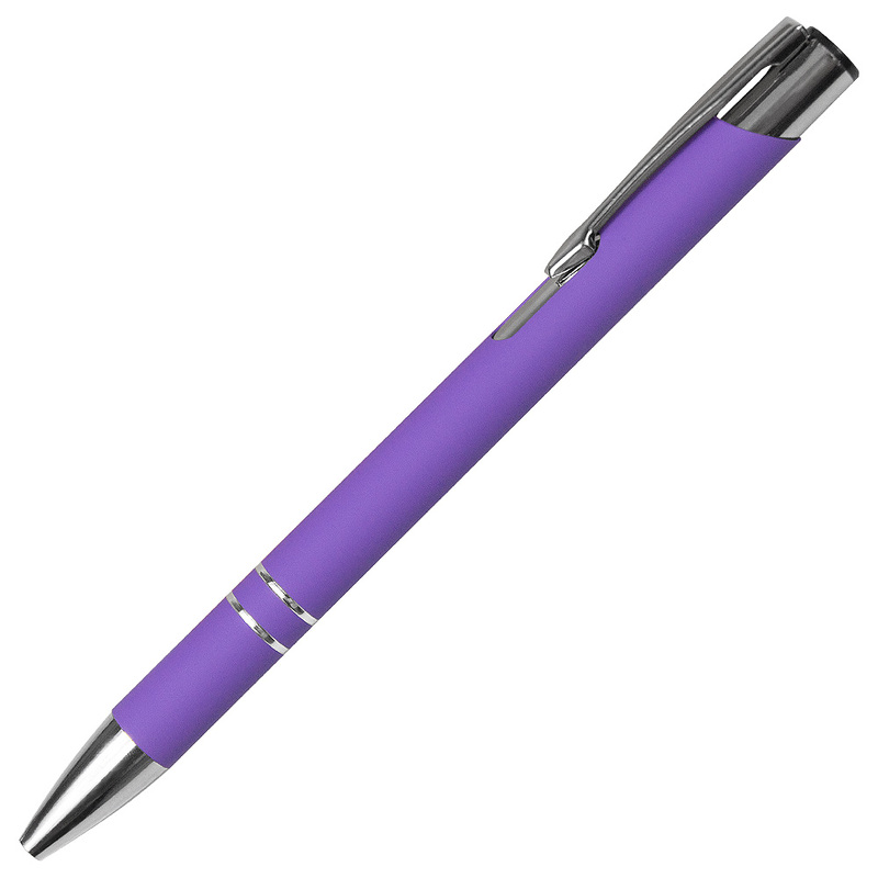 Ручка шариковая Legend Soft Touch Requis, фиолетовая с логотипом