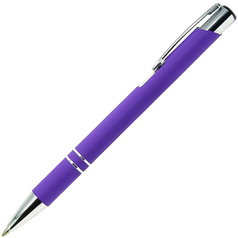 Ручка шариковая Legend Soft Touch Requis, фиолетовая с логотипом