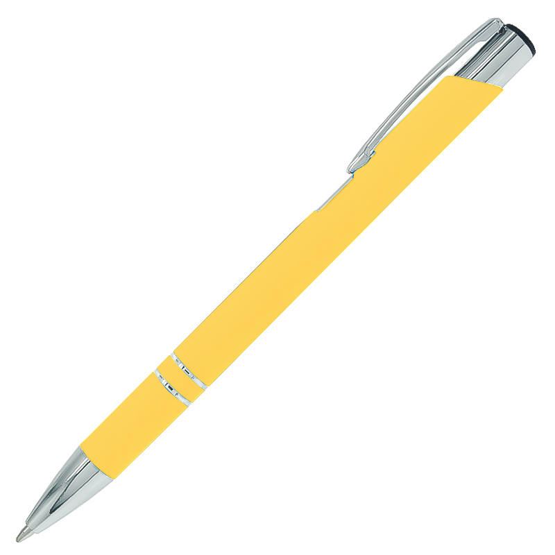 Ручка шариковая Legend Soft Touch Requis, желтая с логотипом