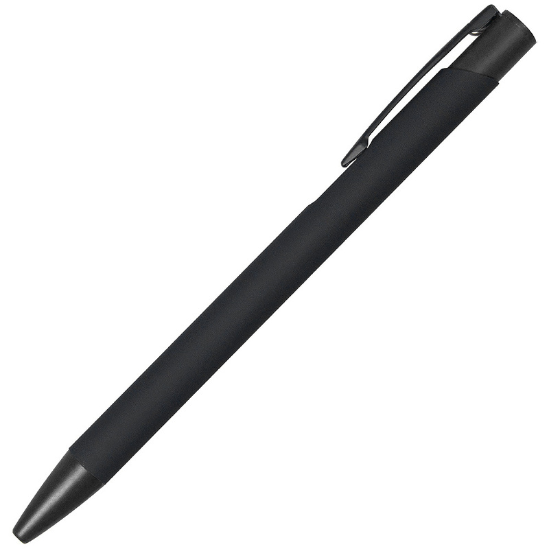 Ручка шариковая Legend Soft Touch Monochrome Requis, черная с логотипом