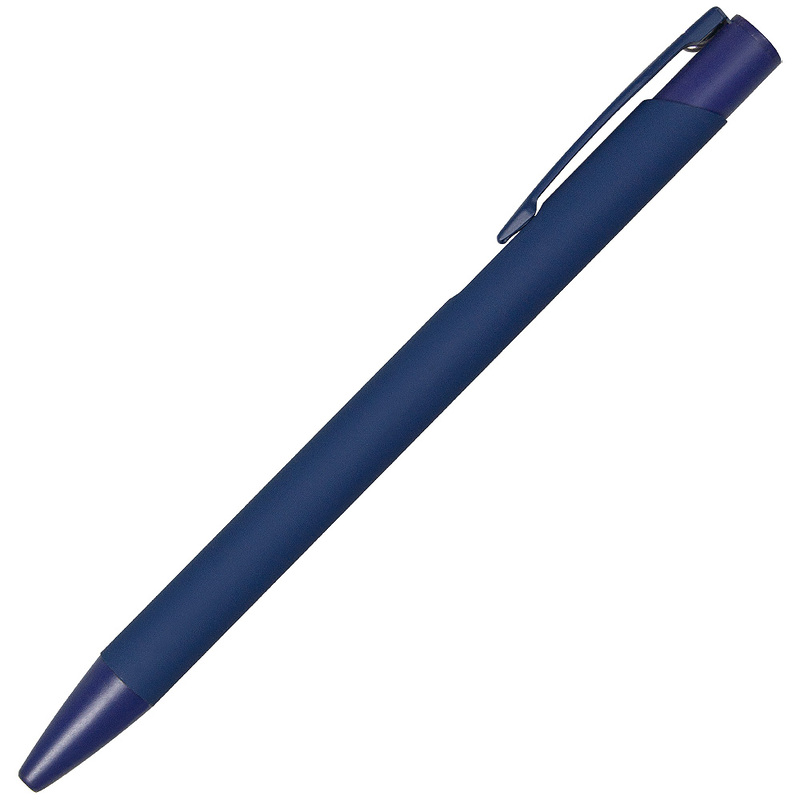 Ручка шариковая Legend Soft Touch Monochrome Requis, темно-синяя с логотипом