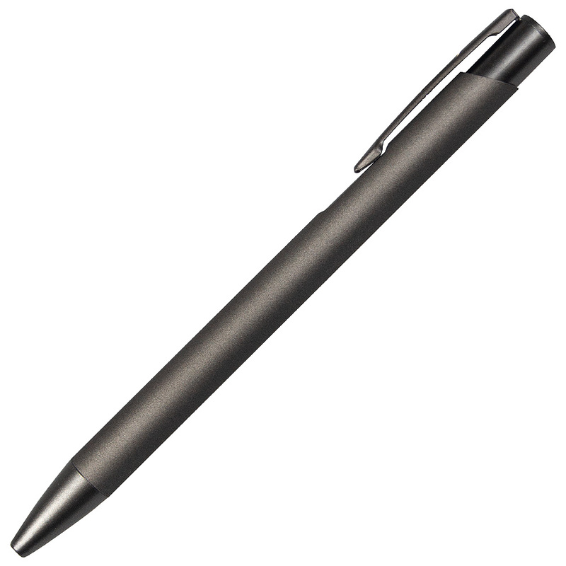 Ручка шариковая Legend Soft Touch Monochrome Requis, темно-серая с логотипом