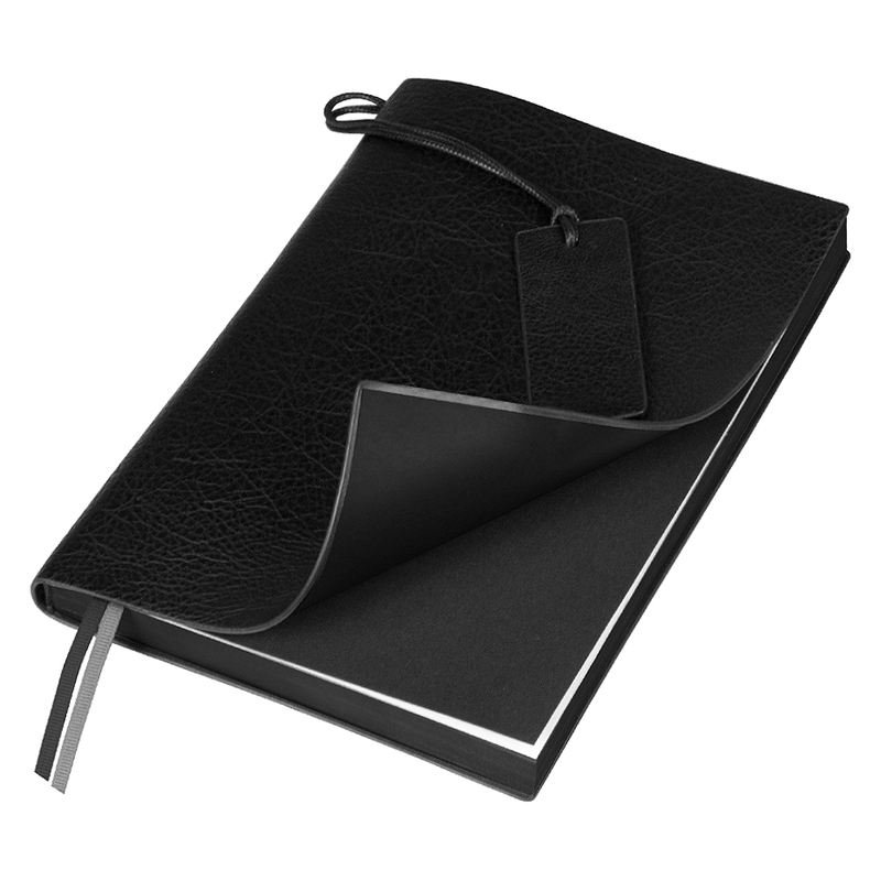 Ежедневник Flexy Foggia Leatherette B5, черный, недатированный, в гибкой обложке  в подарочной коробке с логотипом