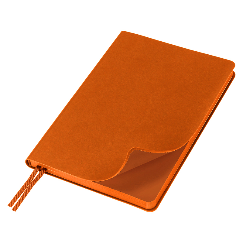 Ежедневник Flexy Latte Color А5, оранжевый, недатированный, в гибкой обложке с логотипом