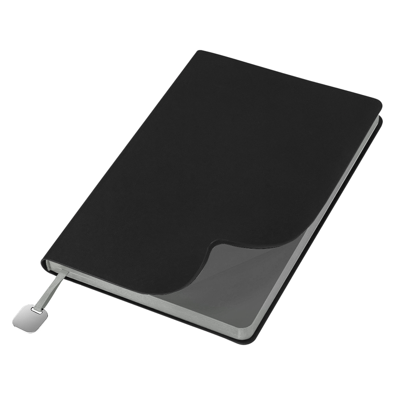 Ежедневник Flexy Latte Soft Touch Black Edition Color А5, черный/серый, недатированный, в гибкой обложке с логотипом