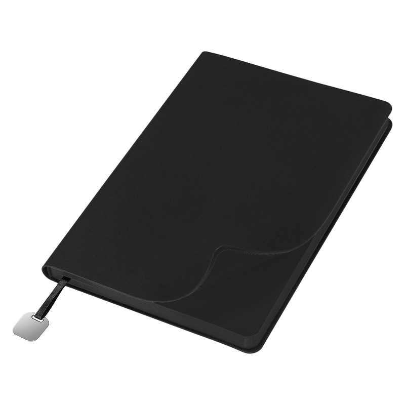 Ежедневник Flexy Latte Soft Touch Black Edition Color А5, черный/черный, недатированный, в гибкой обложке с логотипом