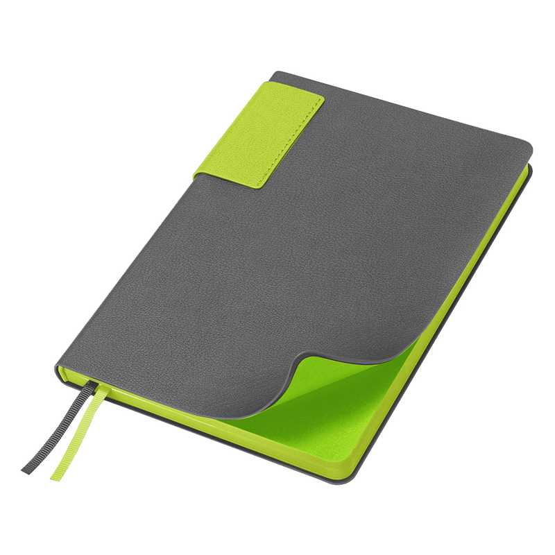Ежедневник Flexy Star Sivilia Grey Edition Color А5 серо-салатовый, недатированный в гибкой обложке с логотипом