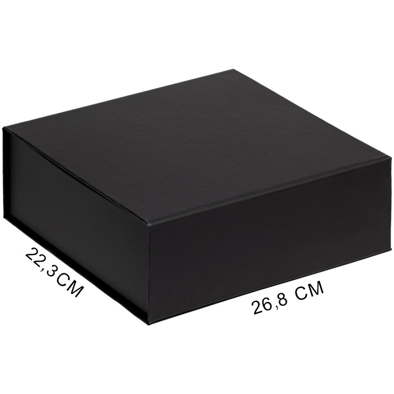 Подарочная коробка, размер 26,8*22,3*10,4 см, Solution Prestige Grande Fabrique  с магнитным клапаном, черная с логотипом