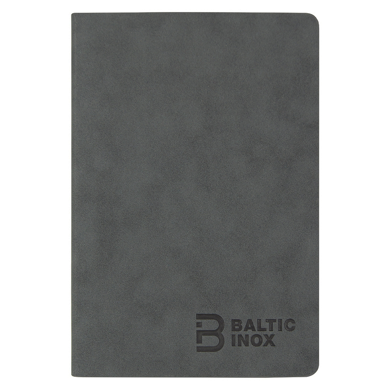 Ежедневник Flexy Nuba Print Sample Baltic Inox А5, темно-серый, недатированный, в гибкой обложке с логотипом