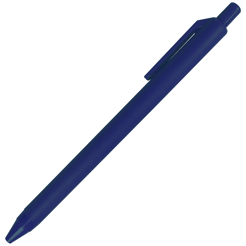 Ручка шариковая Ponte Soft, пластиковая, софт тач, синяя с логотипом