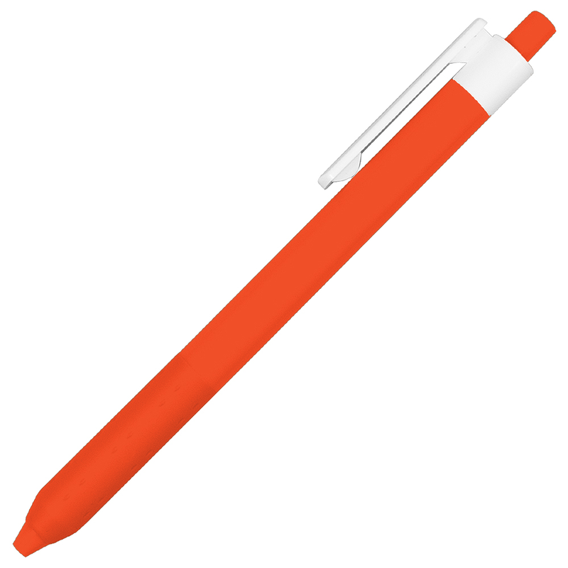 Ручка шариковая Alana Color, пластиковая, оранжевая с логотипом