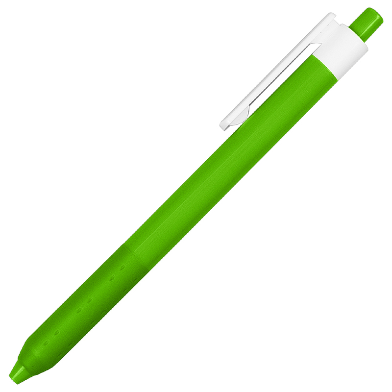 Ручка шариковая Alana Color, пластиковая, салатовая с логотипом