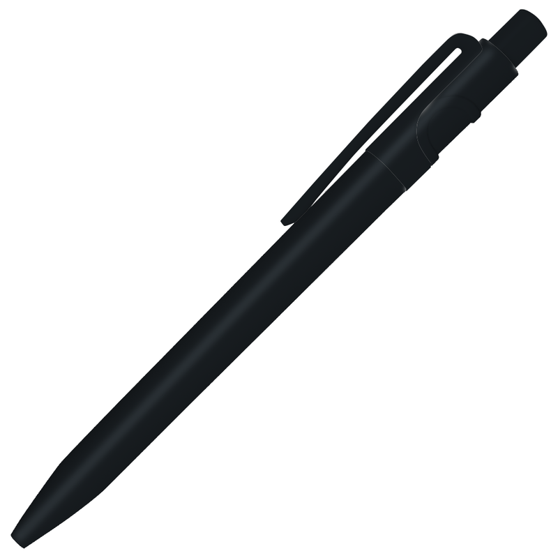 Ручка шариковая пластиковая Ravena Color, черная с логотипом