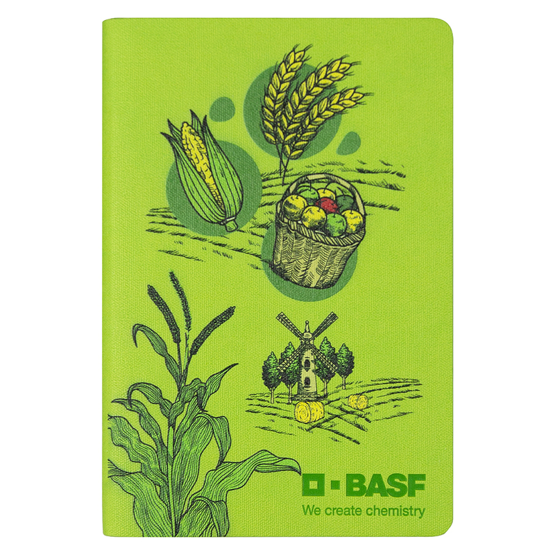 Ежедневник Flexy Sand Print Sample BASF А5, салатовый, недатированный, в гибкой обложке с логотипом