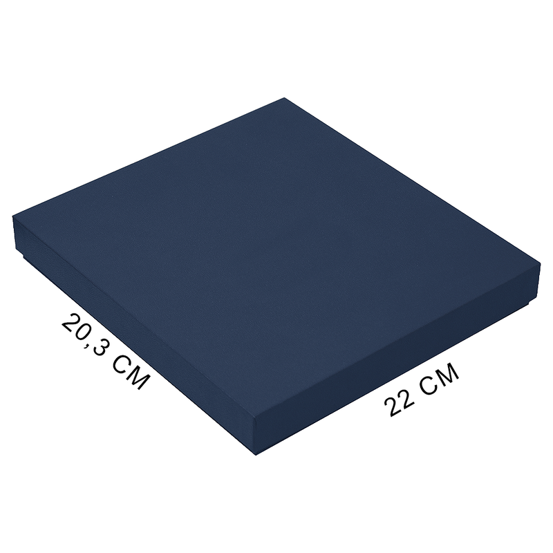 Коробка подарочная, размер  203*220*30 мм,  Solution Gift Soft Touch для ежедневника и ручки, темно-синяя с логотипом