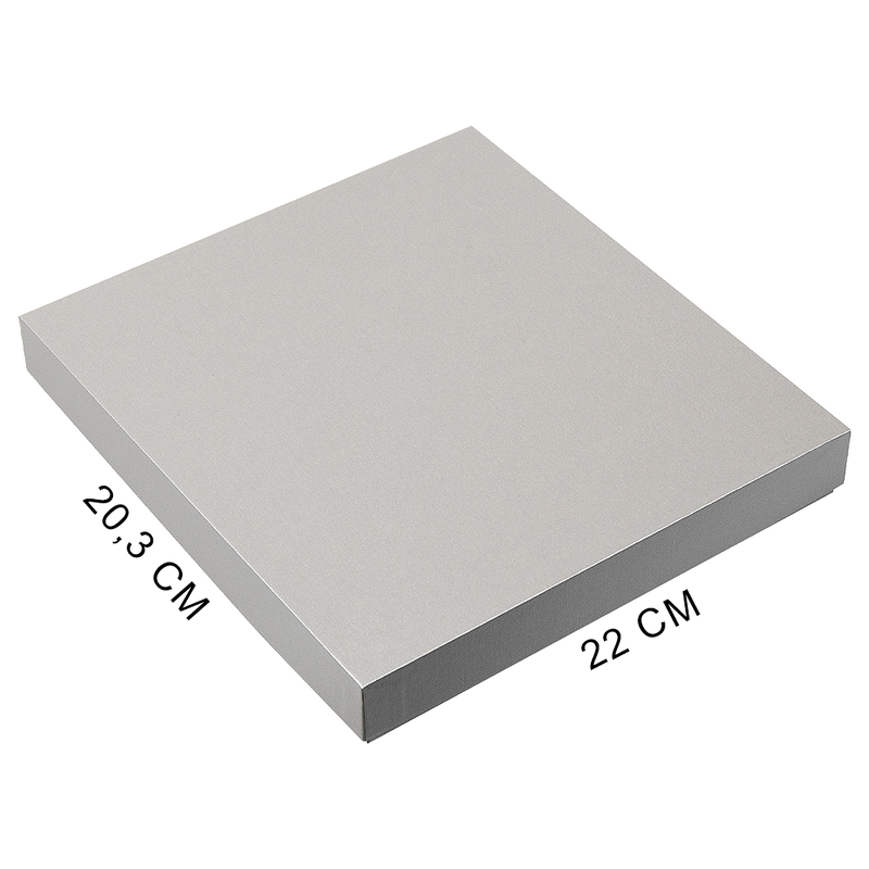 Коробка подарочная, размер  203*220*30 мм,  Solution Gift Linen  для ежедневника и ручки, серебро с логотипом