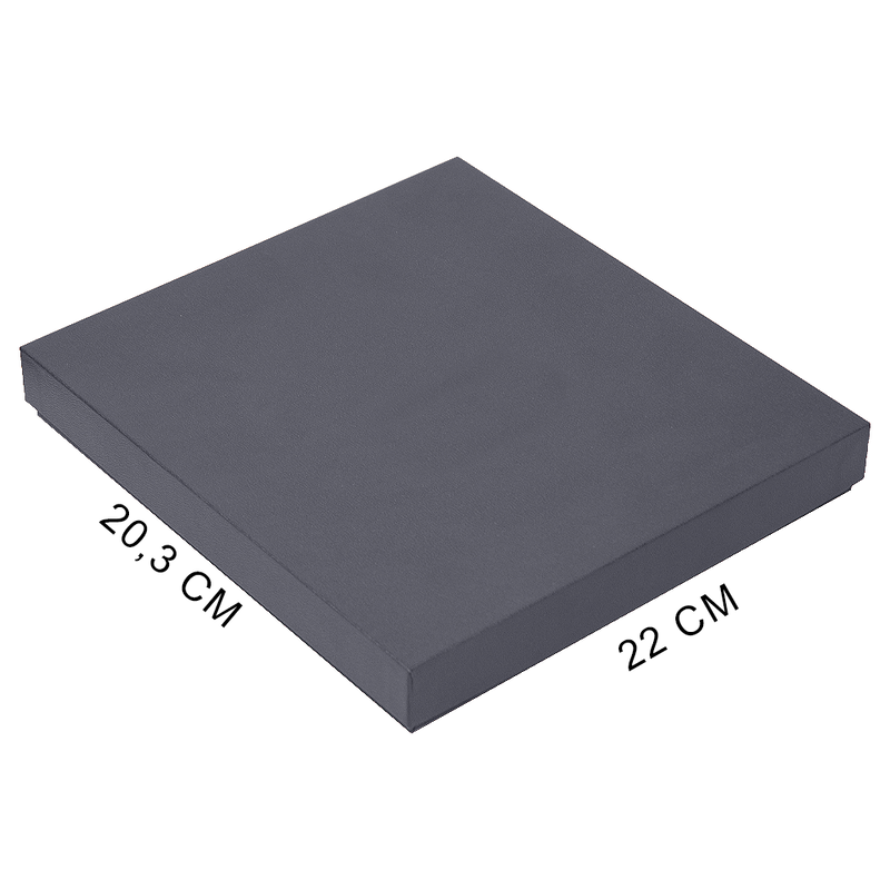 Коробка подарочная, размер  203*220*30 мм,  Solution Gift Linen  для ежедневника и ручки, антрацит (темное серебро) с логотипом