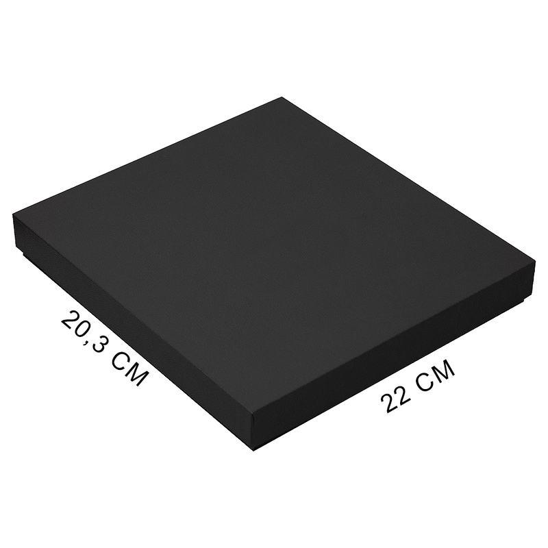 Коробка подарочная, размер  203*220*30 мм,  Solution Gift Fabrique для ежедневника и ручки, черная с логотипом