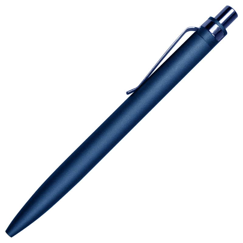 Ручка шариковая Shine Ray Soft touch алюминиевая, темно-синяя с логотипом