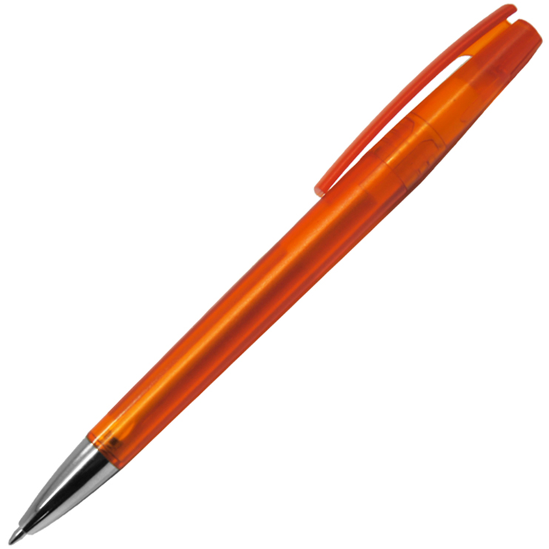 Ручка шариковая, пластиковая, фрост, оранжевая/серебристая, Z-PEN с логотипом