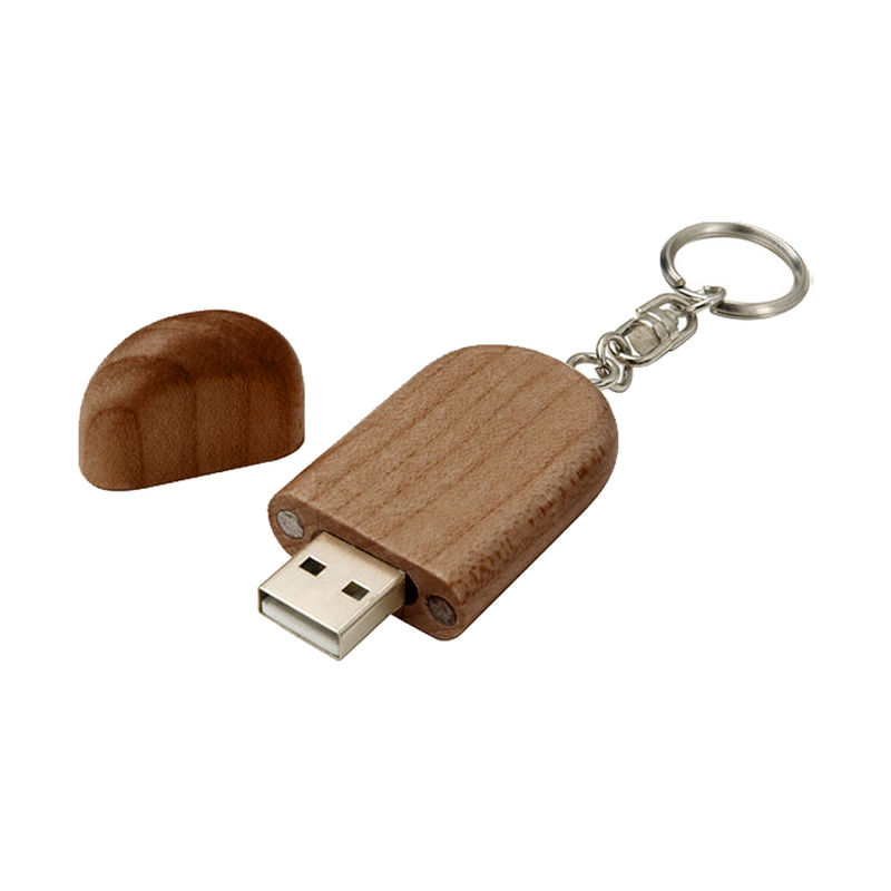 Флеш накопитель USB 2.0 Maple 32GB, орех, коричневый/коричневый с логотипом