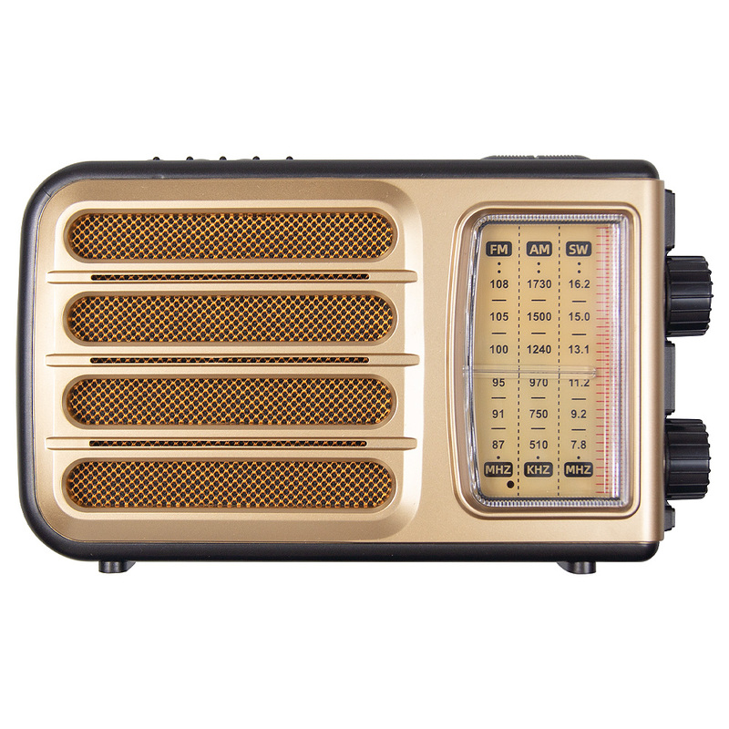 Ретро радио Heritage Melody,  Bluetooth, AM/FM/SW, LED-подсветкой, USB, TF и MP3-плеером, цвет светло-коричневый с логотипом