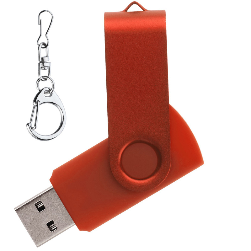 Флеш накопитель USB 2.0 Twister 16GB, пластик Софт Тач/металл, красный/красный с логотипом