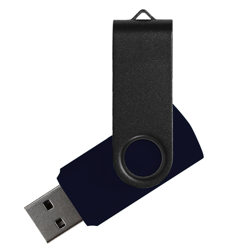 Флеш накопитель USB 2.0 Twister Assembly 16GB, пластик Софт Тач/металл, черный/черный с логотипом
