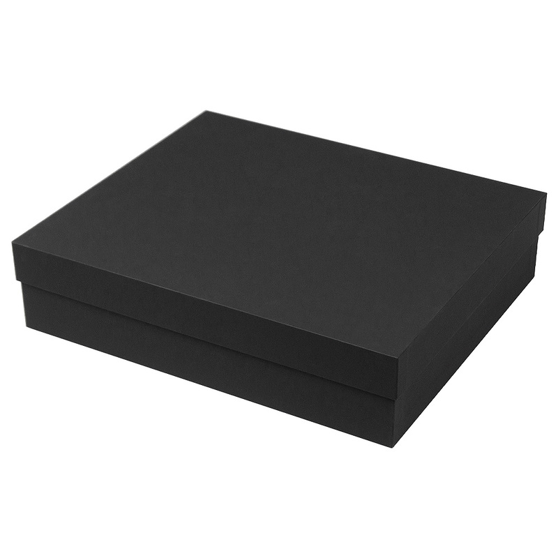 Коробка подарочная Solution Superior Alfa Soft Touch,  33,3*28,2*8 см, цвет черный, черный ложемент (под индивидуальную вырубку) с логотипом