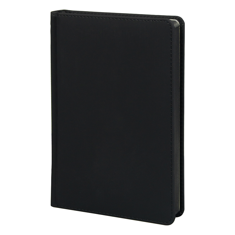 Ежедневник полудатированный Classic Soft А5, черный, в твердой обложке с поролоном с логотипом