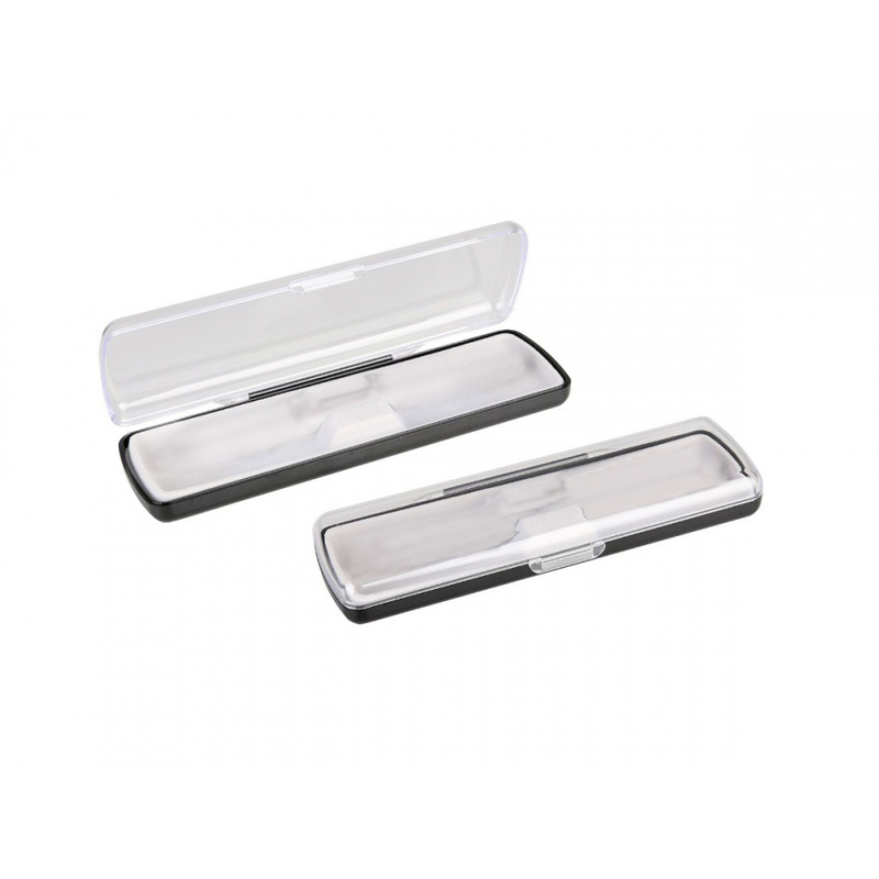 Футляр для ручки Pencase Uno, пластик, прозрачный/черный с логотипом