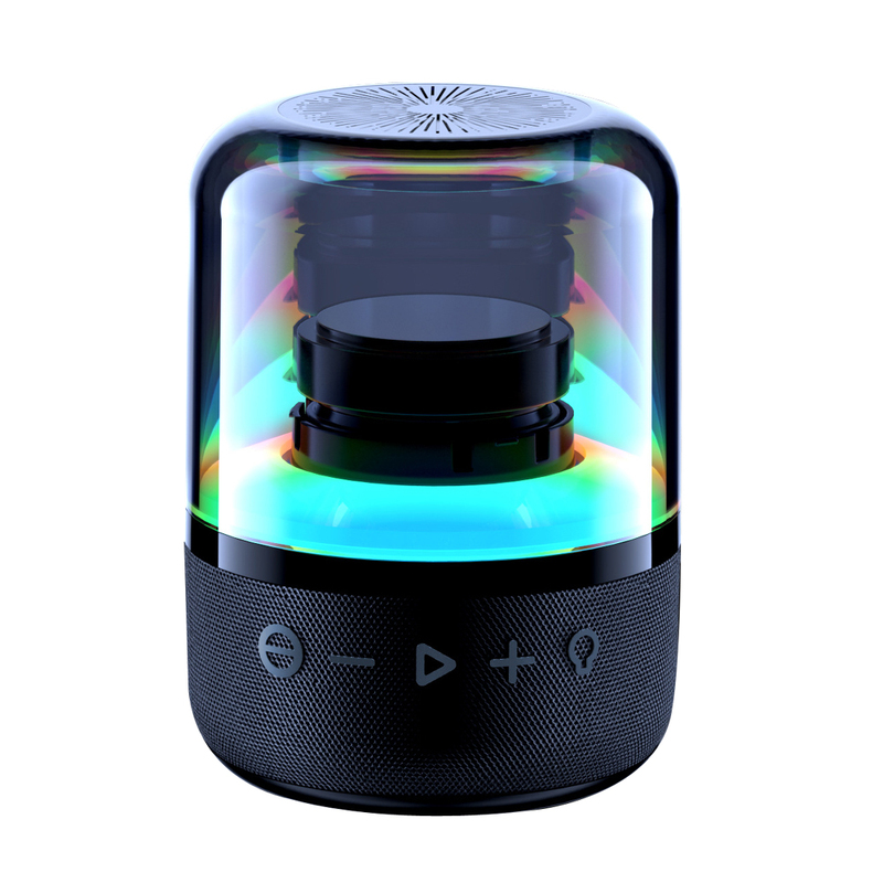 Колонка беспроводная MyTone Mega Bass со светомузыкой, черная с логотипом