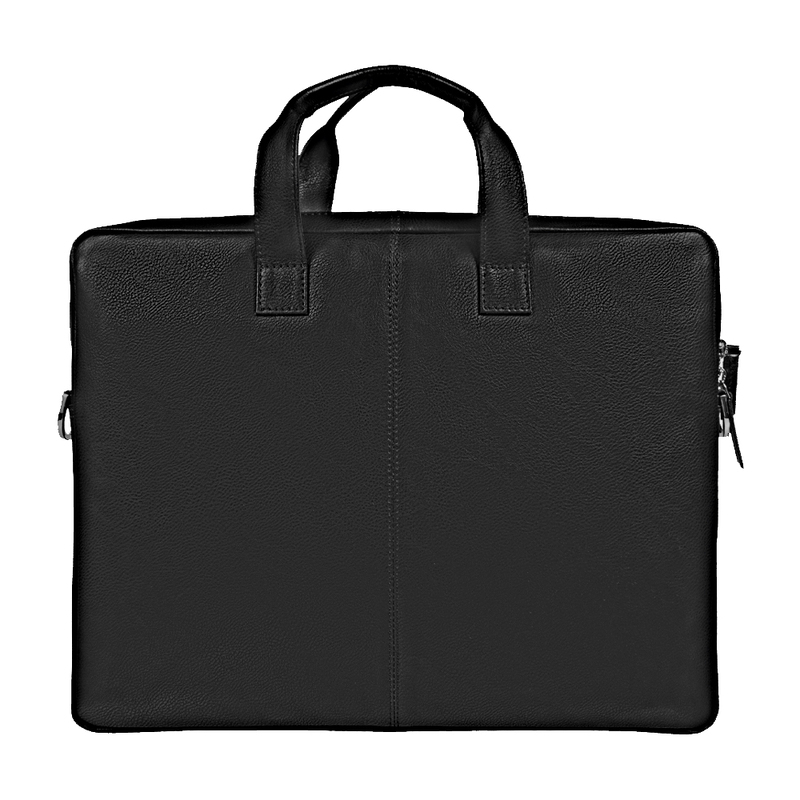 Портфель из натуральной кожи Leather Country Attashe, черный с логотипом