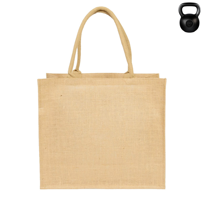 Сумка из джута Caravan Jute, размер 36*40*21 см, бежевая с логотипом