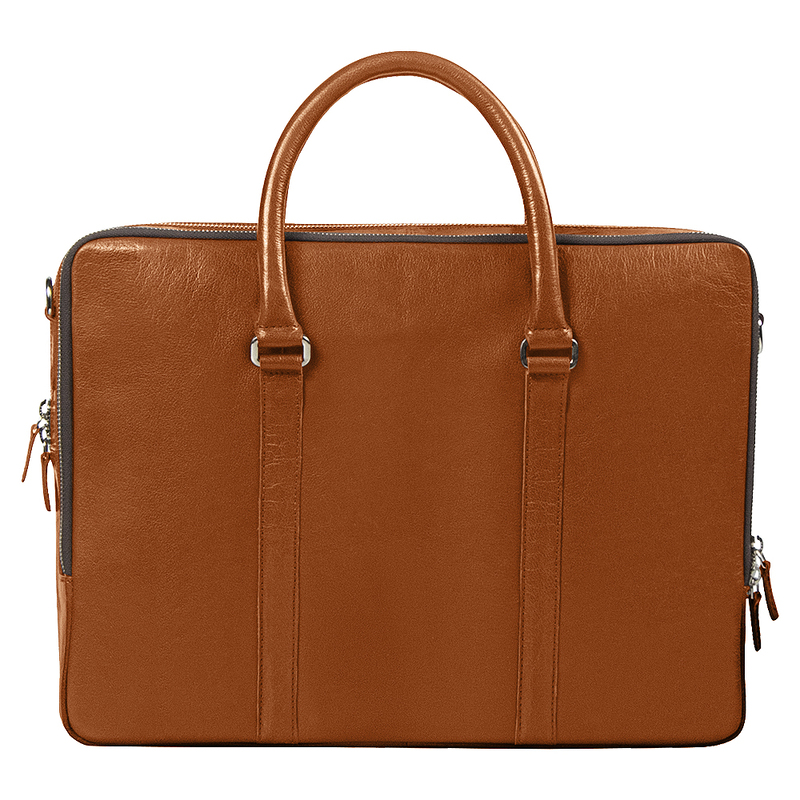 Портфель для ноутбука Vancouver Buffalino Leather из натуральной кожи, коричневый с логотипом