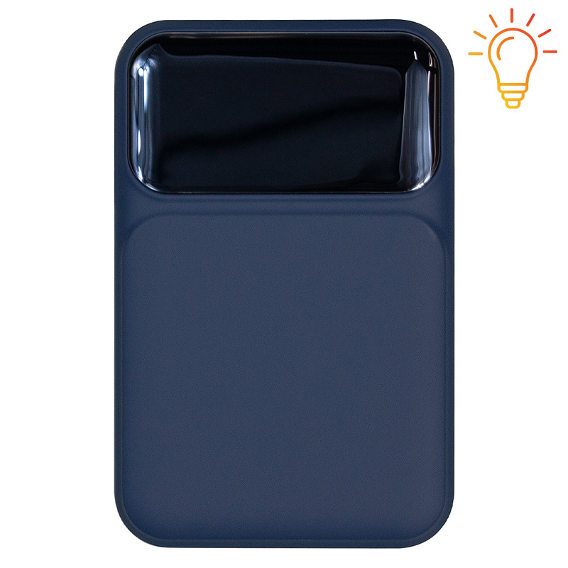 Внешний аккумулятор (powerbank) «Lumen», софт тач, 10 000 mAH, с тремя зарядными шнурами, 22,5W super fast charge, Power Delivery (PD) 20W (dfnn), QC3.0, темно-синий с логотипом