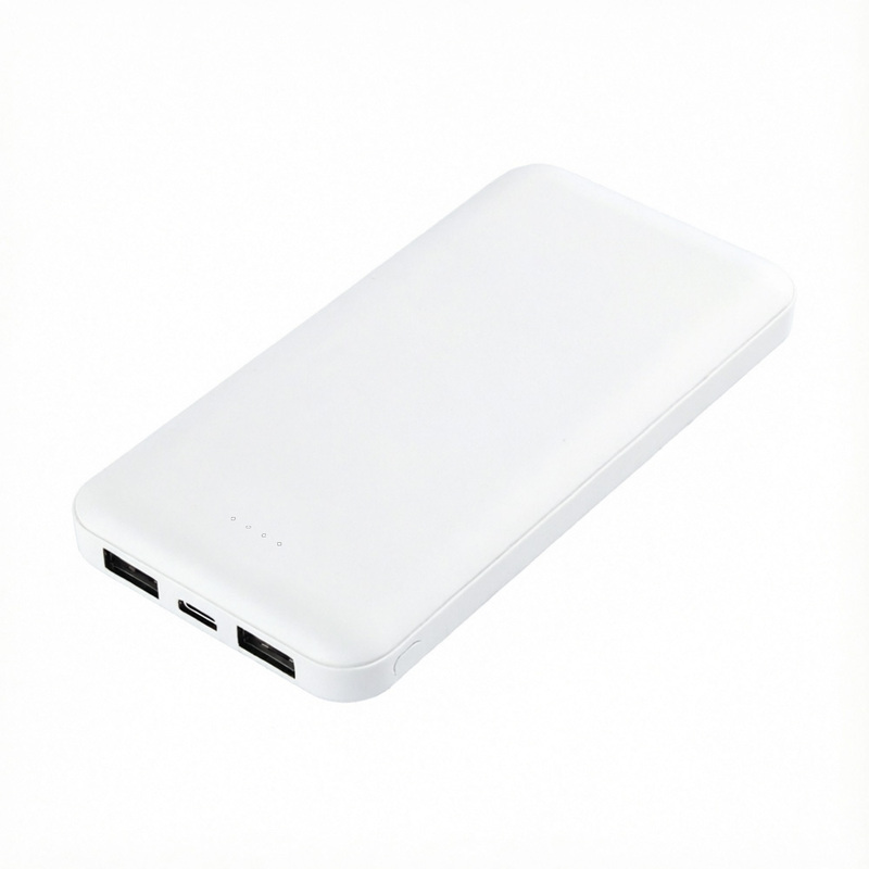 Внешний аккумулятор (powerbank) «Amper», 10 000 mAH, 5V 2.0 A, белый с логотипом