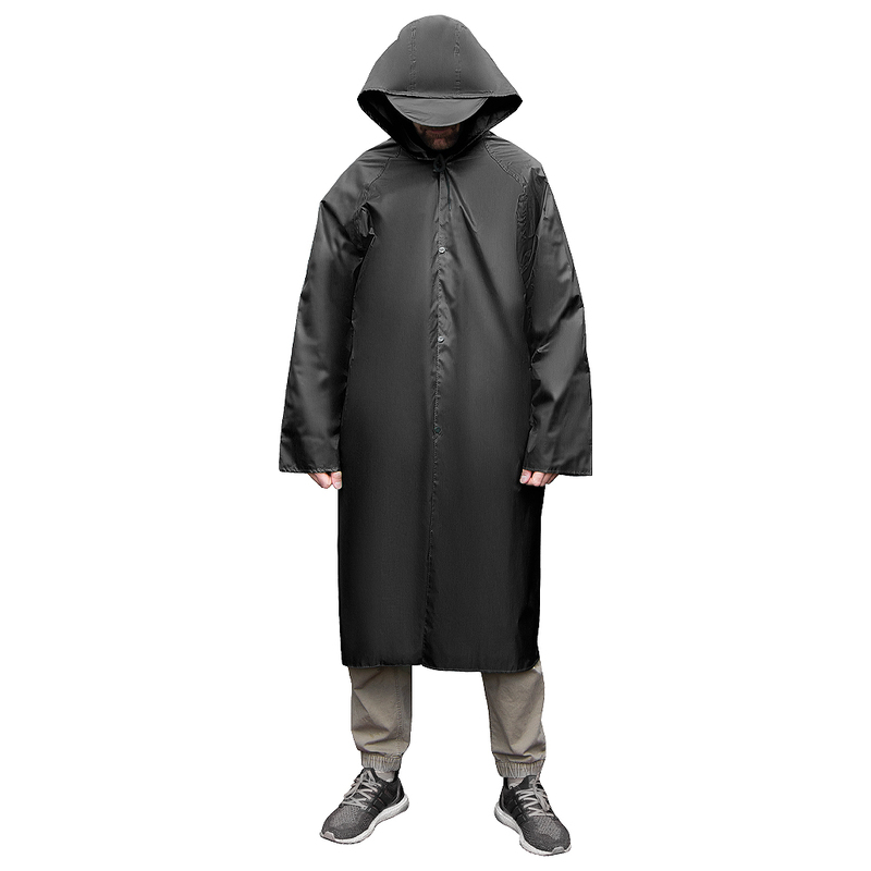 Дождевик Oxford, унисекс, материал полиэстер с пропиткой, размер XL-XXL, черный с логотипом