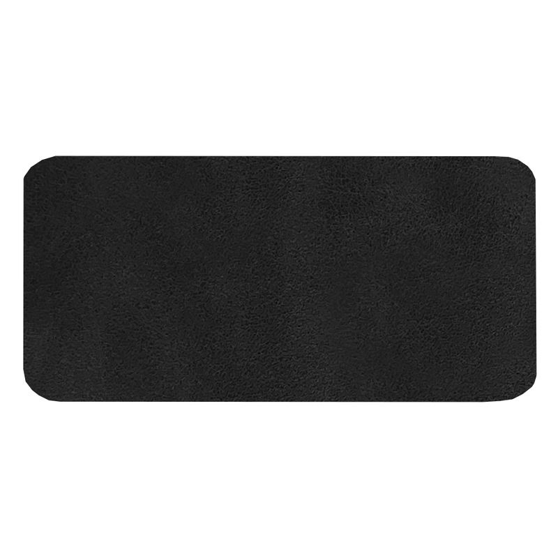 Шеврон Rectangle Smooth Leather размер 60*30 мм, черный, со скругленными углами с логотипом