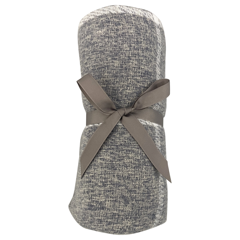 Плед акриловый Super Soft Square размер 120*160 см, темно- серый в клетку, плотность 415гр/м2 с логотипом