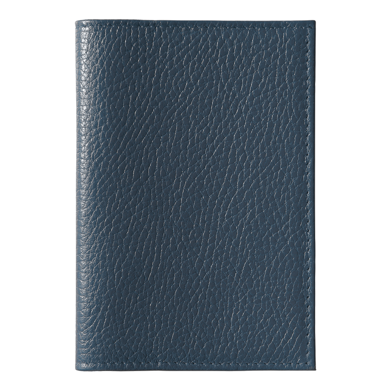 Обложка для паспорта Leather Sky Flotter Trend из натуральной кожи, темно-синяя 4142С с логотипом