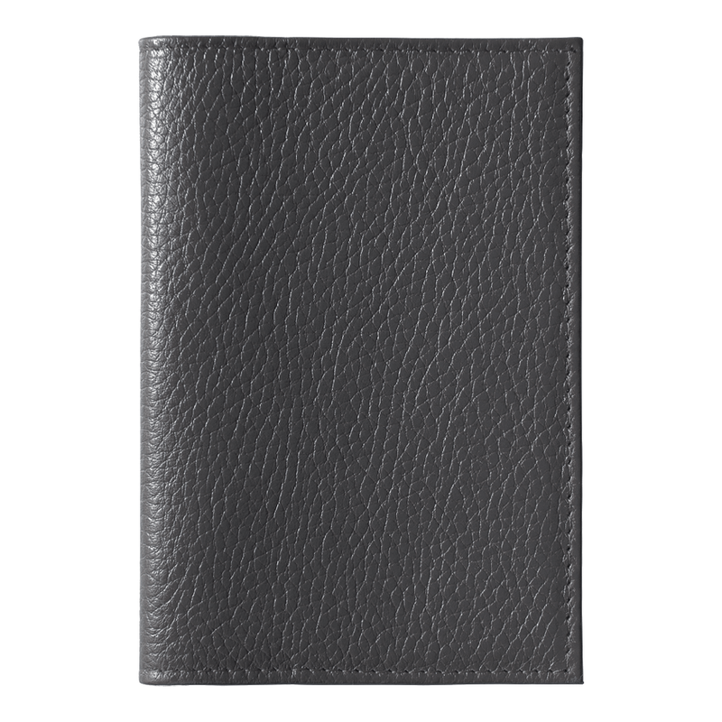 Обложка для паспорта Leather Sky Flotter Trend из натуральной кожи, темно-серая 402C с логотипом