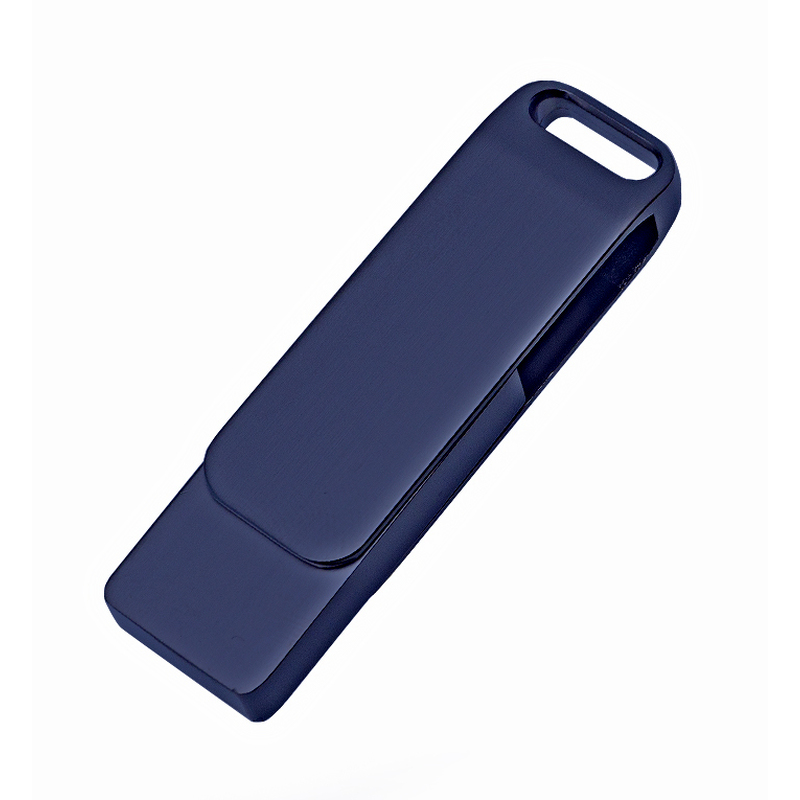 Флеш накопитель Bergamo, USB 2.0 16GB, металл, темно-синий с логотипом