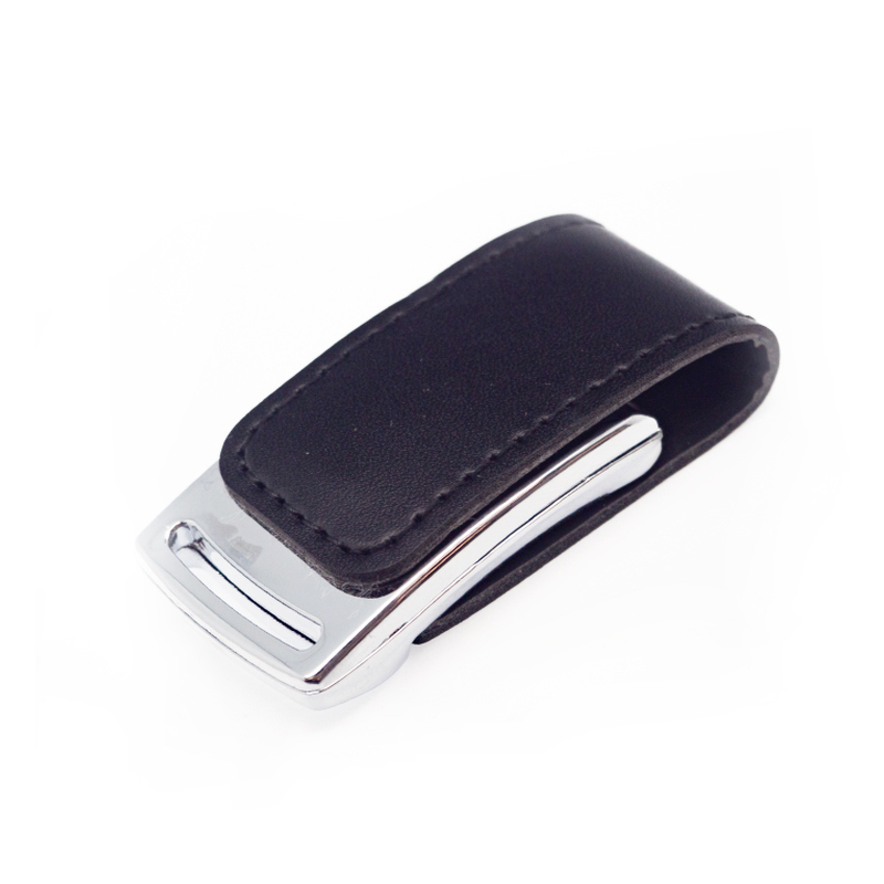 Флеш накопитель Shine, USB 2.0 32GB, металл/кожзам, серебро/черный 32GB с логотипом